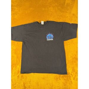 Mopar Graphic T-Shirt Mens XL Black Blue Flame Barbed Wire Double Sided Logo